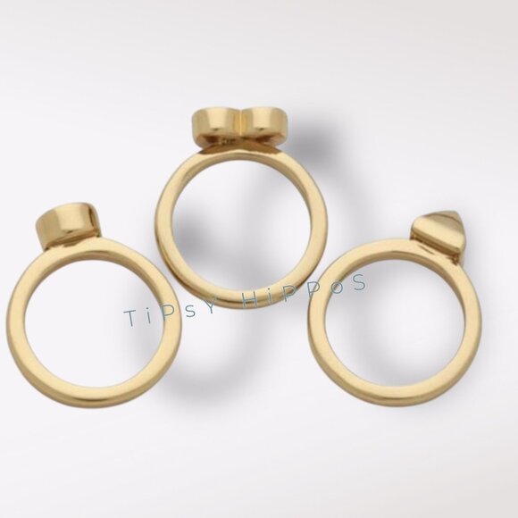 Tory Burch Triple Stack Logo Rings = SIZE 7 - Picture 2 of 3